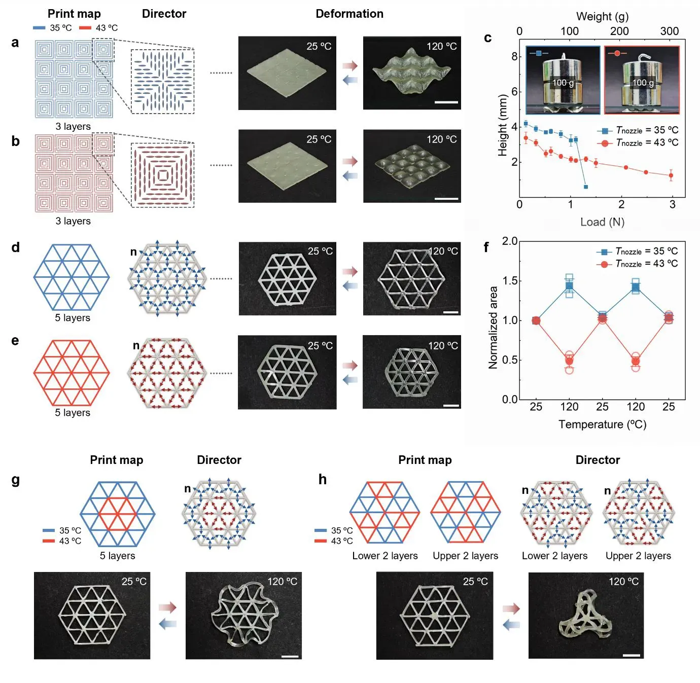 釜山国立大学(PNU)和橡树岭国家实验室(ORNL)的研究人员开发出一种可3D打印的液晶弹性体，可通过编程设定为在受热时收缩或伸长。