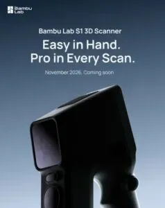 Bambu Lab正通过推出其首款3D扫描仪Bambu Lab S1，将业务拓展至3D打印之外。S1定位为公司构建个人制造中心愿景的自然延伸，旨在克服3D扫描中的常见障碍，如无线连接不稳定和学习曲线陡峭。一个关键差异化优势是免费提供扫描软件的订阅使用。首批用户将是Make for Good: Accessibility Design Contest的获奖者，该扫描仪预计将在两周内上市。