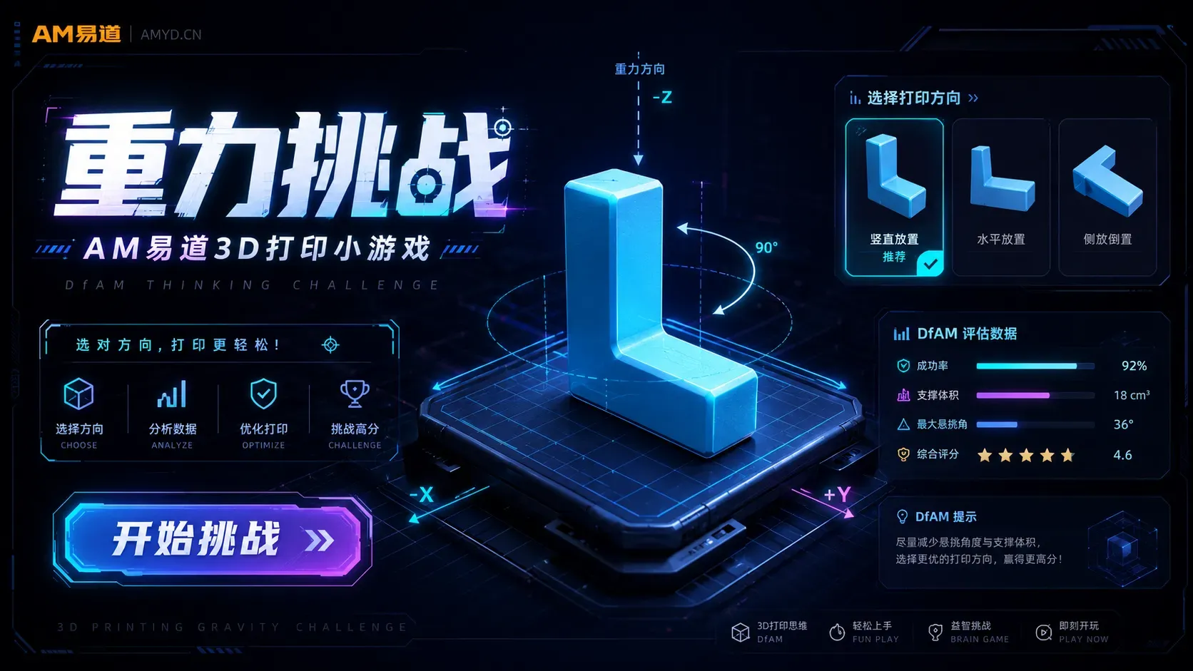 重力挑战 - AM易道3D打印小游戏