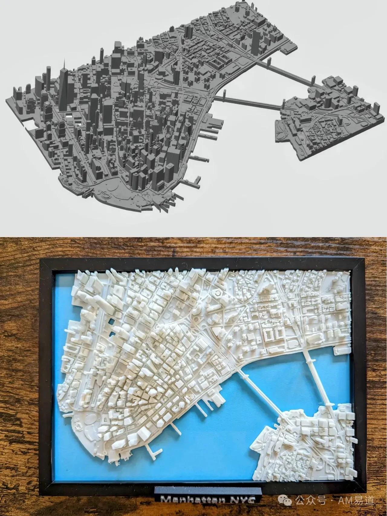 本文分享纽约曼哈顿下城区的3D打印模型，展示建筑与街道细节，并给出0.2mm喷嘴、0.08mm层高、切片线宽调整及170.5mm×119.5mm尺寸等参考。模型支持比例调整，图片与设计来自MAKERWORLD3D。