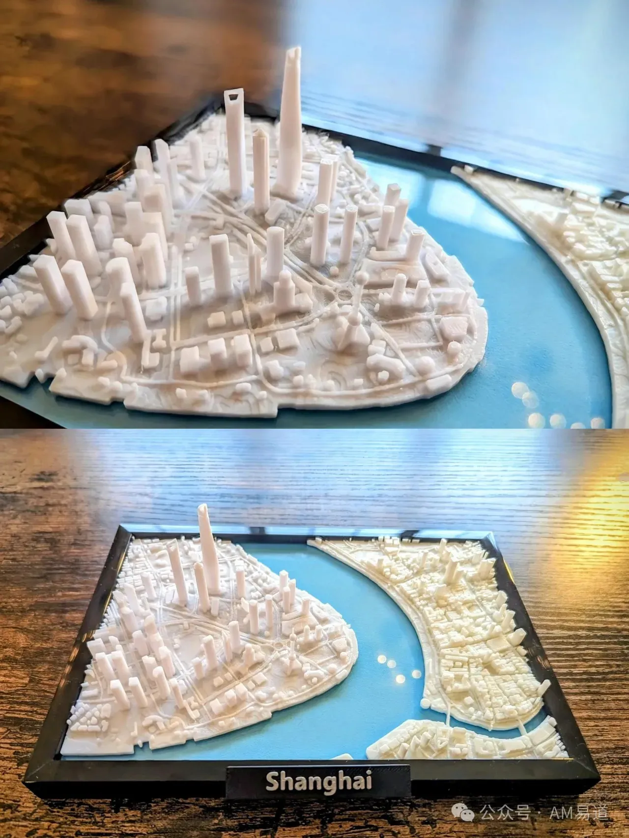 这款3D打印微缩模型展示上海外滩及黄浦江畔天际线，包括东方明珠塔、上海中心大厦等建筑。文章给出0.2mm喷嘴、0.08mm层高、线宽调整及170.5mm×119.5mm打印尺寸等参考，支持比例调整，模型设计来自MAKERWORLD3D。