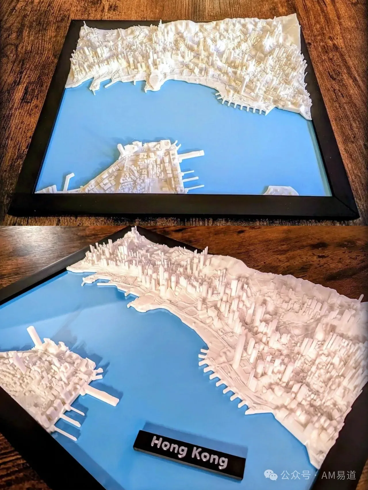 这款香港3D打印模型呈现维多利亚港两岸风貌，包括中银大厦、汇丰总行大楼等建筑。建议采用0.2mm喷嘴、0.08mm层高，打印尺寸为242.31mm × 191.08mm，可搭配相框陈列或适度放大。