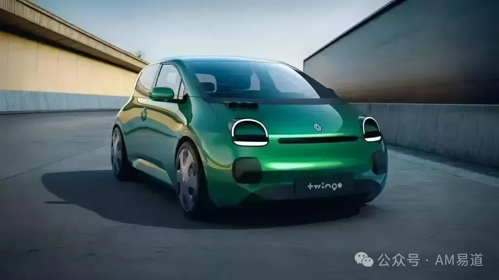 雷诺Twingo E-Tech概念车将复古造型与3D打印蜂窝状保险杠结合，配备悬浮式仪表台、7寸数字仪表、10.1寸中控屏、全景玻璃车顶及磁性头枕等设计。原文发布时预计该车型于2026年投产，售价低于15万元人民币。